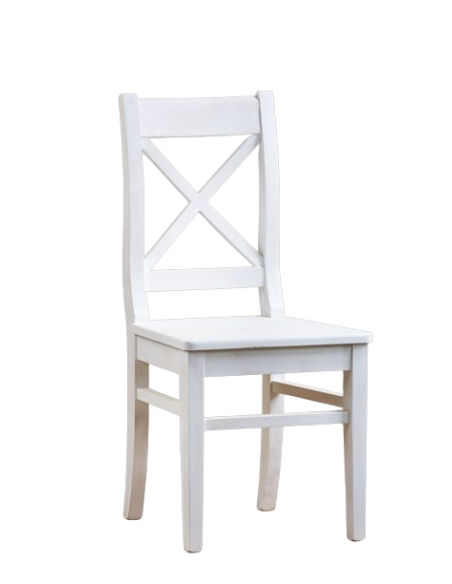 KRZESŁO Z DREWNA LITEGO Z KRZYŻEM