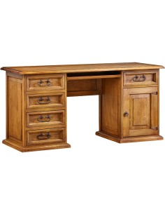 BIURKO DREWNIANE Z PÓŁKA NA KLAWIATURĘ