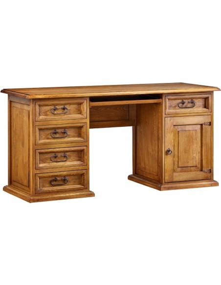 BIURKO DREWNIANE Z PÓŁKA NA KLAWIATURĘ