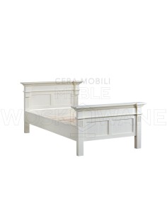 POJEDYNCZE BIAŁE ŁÓŻKO Z DREWNA LITEGO 80