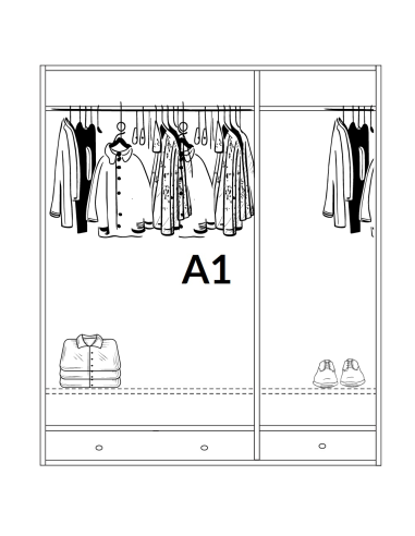 BIAŁA DREWNIANA SZAFA TRZYDRZWIOWA