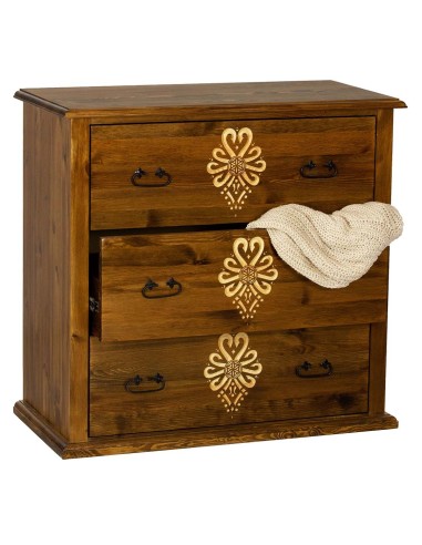 KOMODA DREWNIANA Z PARZENICAMI