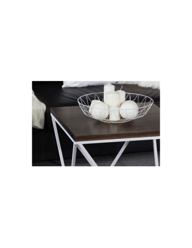 Stolik kawowy biały industrialny