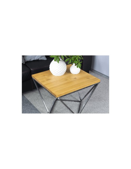 Industrialny stolik kawowy szczotkowany