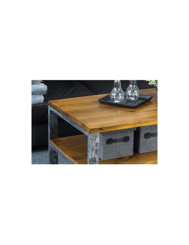 Stolik kawowy w stylu industrialnym szczotkowany