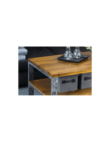 Stolik kawowy w stylu industrialnym szczotkowany