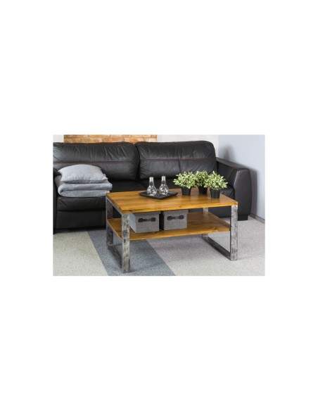 Stolik kawowy w stylu industrialnym szczotkowany