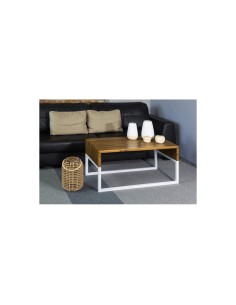 Stolik kawowy styl industrialny biały 2