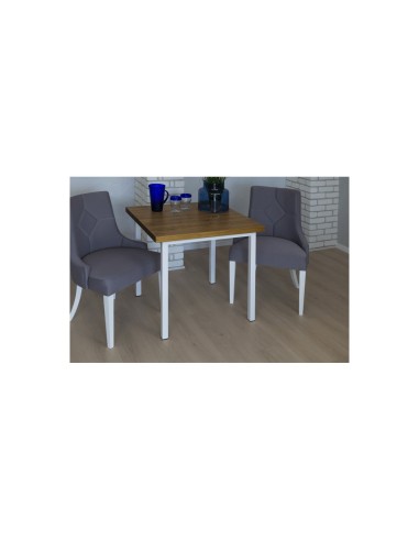 Stół industrialny drewniany 80 biały