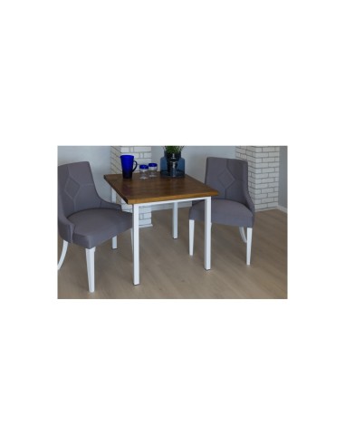 Stół industrialny drewniany 80 biały