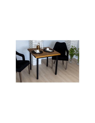 Stół industrialny drewniany 80 czarny