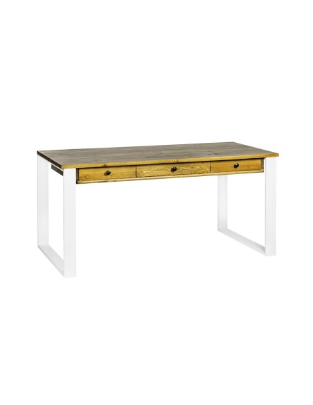 Biurko industrial białe z szufladami