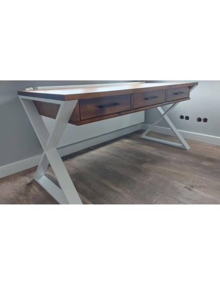 Biurko loftowe czarne z 3 szufladami