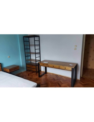 Biurko loftowe czarne z 3 szufladami