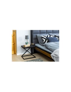 Stolik nocny styl industrialny czarny 2