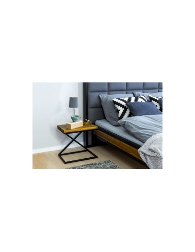 Stolik nocny styl industrialny czarny