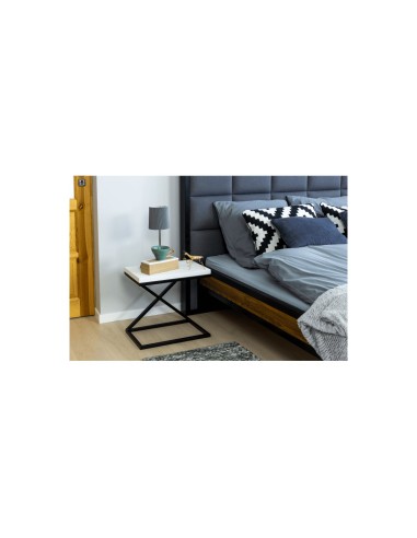 Stolik nocny styl industrialny czarny