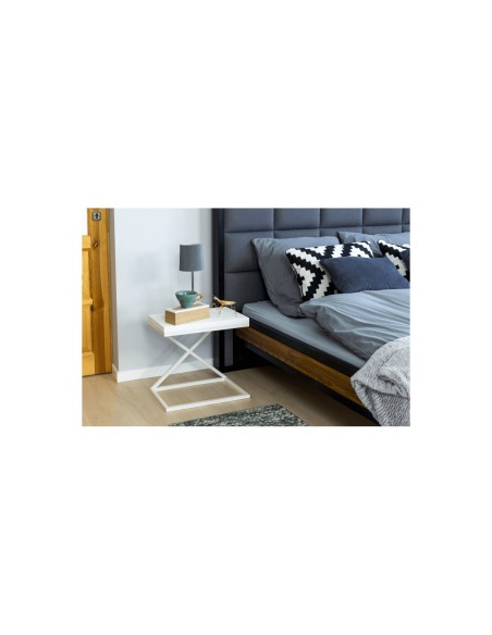 Szafka nocna styl industrialny biała