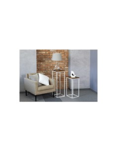 Kwietnik metal drewno biały 2