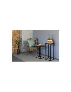 Kwietnik metal drewno czarny 2