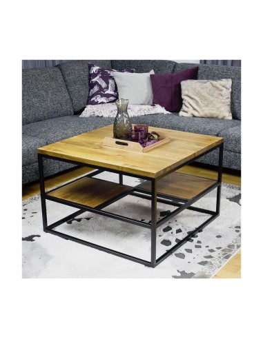 Stolik kawowy z półką loft