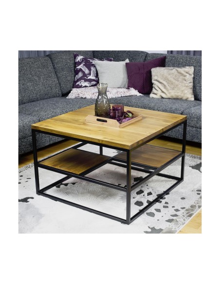 Stolik kawowy z półką loft