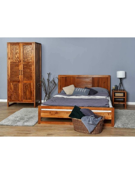 Łóżko w stylu skandynawskim z drewna 160