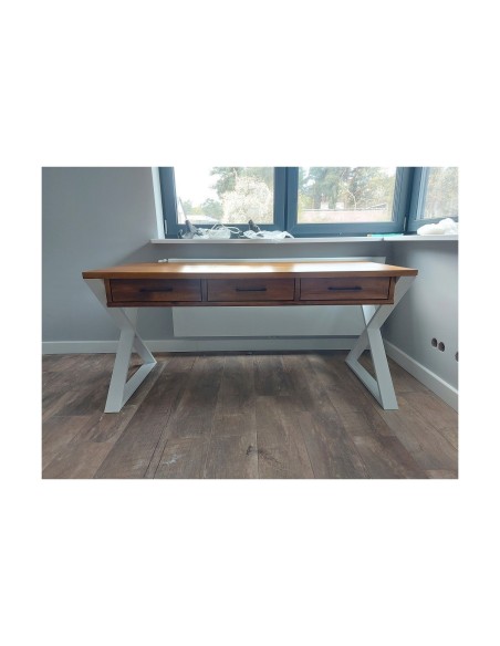 Biurko loftowe z szufladami białe