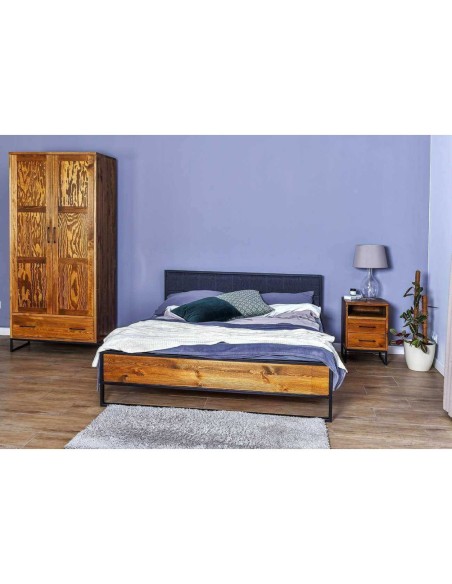 Stolik nocny loft orzech - outlet