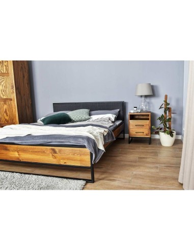Stolik nocny loft orzech - outlet