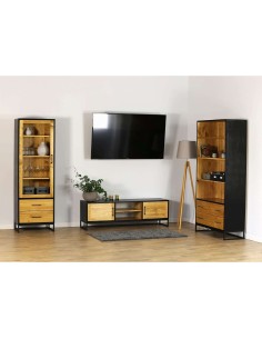 Regał drewniany loft dwukolorowy 2