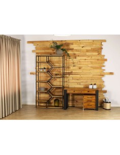 Loftowa szafka pod biurko drewniana 2