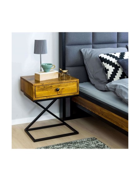 Szafka stolik nocny loft dąb ciemny - outlet