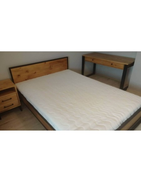 Biurko loftowe czarne 140 - drewno kasztan