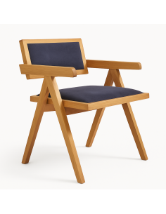 DĘBOWY FOTEL TAPICEROWANY