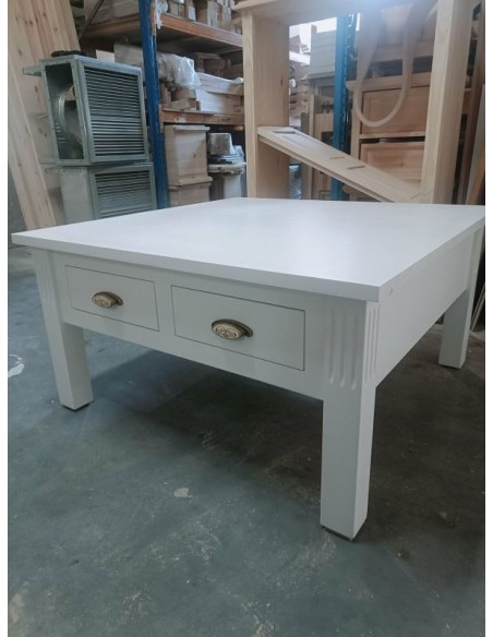 BIAŁY STOLIK KAWOWY  SZUFLADY - outlet