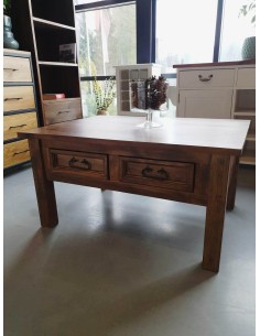 DREWNIANY STÓŁ KAWOWY 100x 100 2