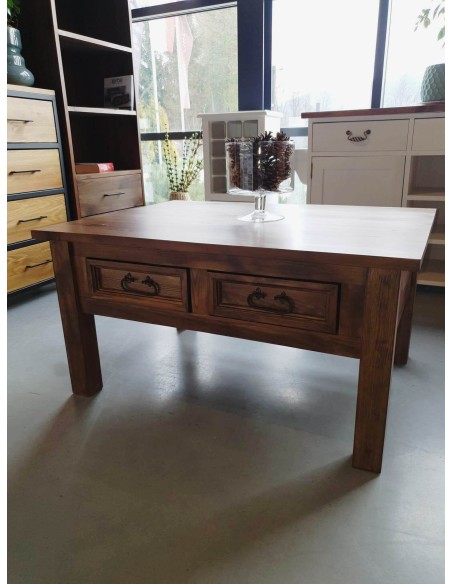 DREWNIANY STÓŁ KAWOWY 100x 100