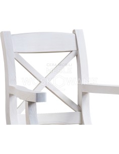 Biały fotel stylowy z drewna 2