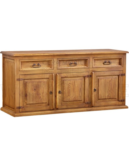 KOMODA Z DREWNA LITEGO 3 SZAFKI