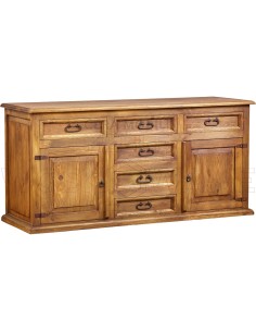 KOMODA Z DREWNA 2 SZAFKI 4 SZUFLADY