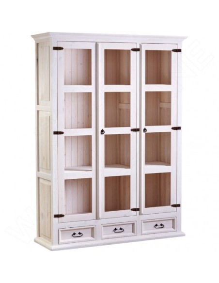 BIAŁA WITRYNA Z DREWNA LITEGO 3