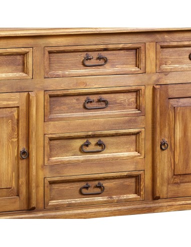 KOMODA Z DREWNA 2 SZAFKI 4 SZUFLADY