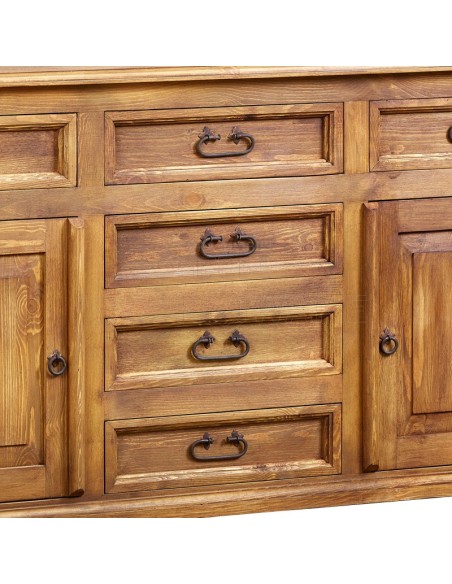 KOMODA Z DREWNA 2 SZAFKI 4 SZUFLADY