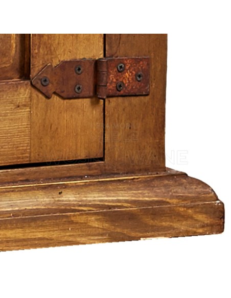 KOMODA Z DREWNA 2 SZAFKI 4 SZUFLADY