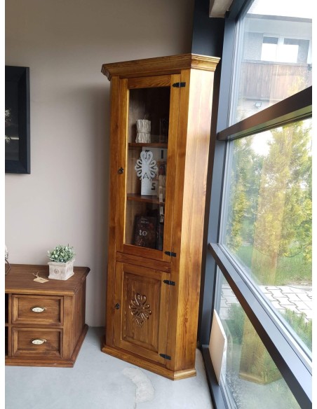 WITRYNA Z DREWNA DO ROGU W STYLU GÓRALSKIM