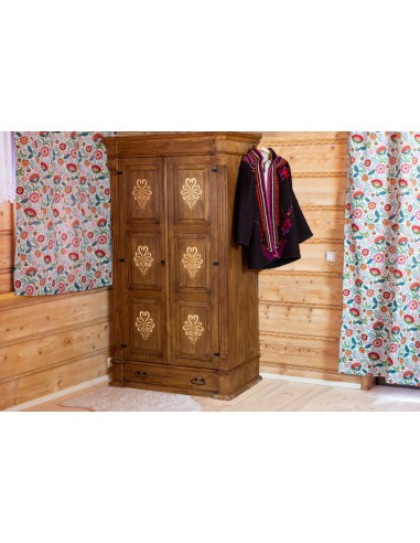 SZAFA WOSKOWANA W STYLU GÓRALSKIM