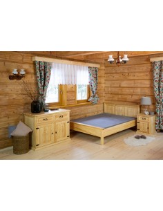 DREWNIANE ŁÓŻKO 120 W STYLU GÓRALSKIM 2