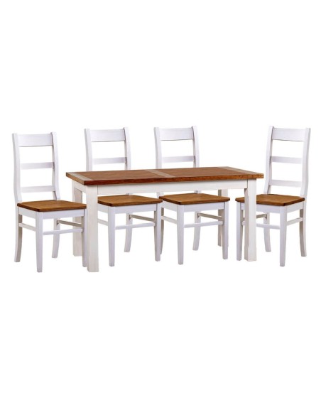 DWUKOLOROWY ZESTAW DO JADALNI DLA 4 OSÓB