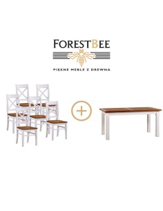 DWUKOLOROWY ZESTAW DO JADALNI DLA 6 OSÓB